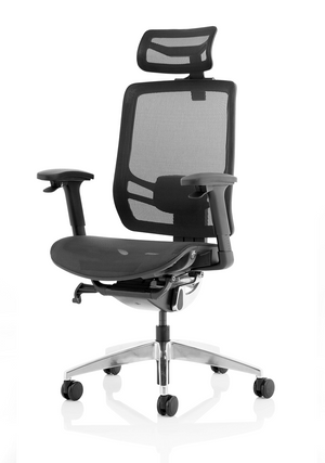 Ergo Click Black Mesh Seat Black Mesh Back with Headrest Image 4