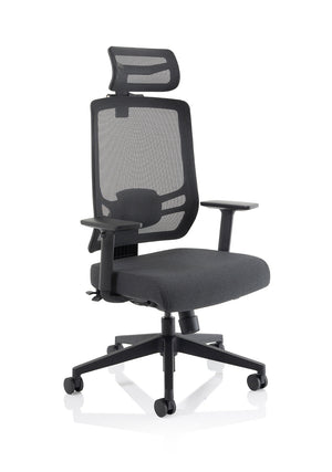 Ergo Twist Black Fabric Seat Mesh Back with Headrest Image 17