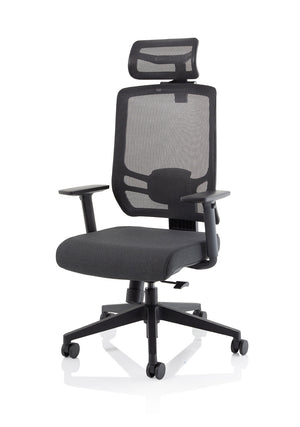 Ergo Twist Black Fabric Seat Mesh Back with Headrest Image 5
