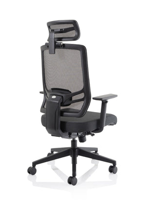 Ergo Twist Black Fabric Seat Mesh Back with Headrest Image 9