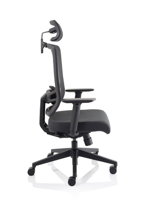 Ergo Twist Black Fabric Seat Mesh Back with Headrest Image 10