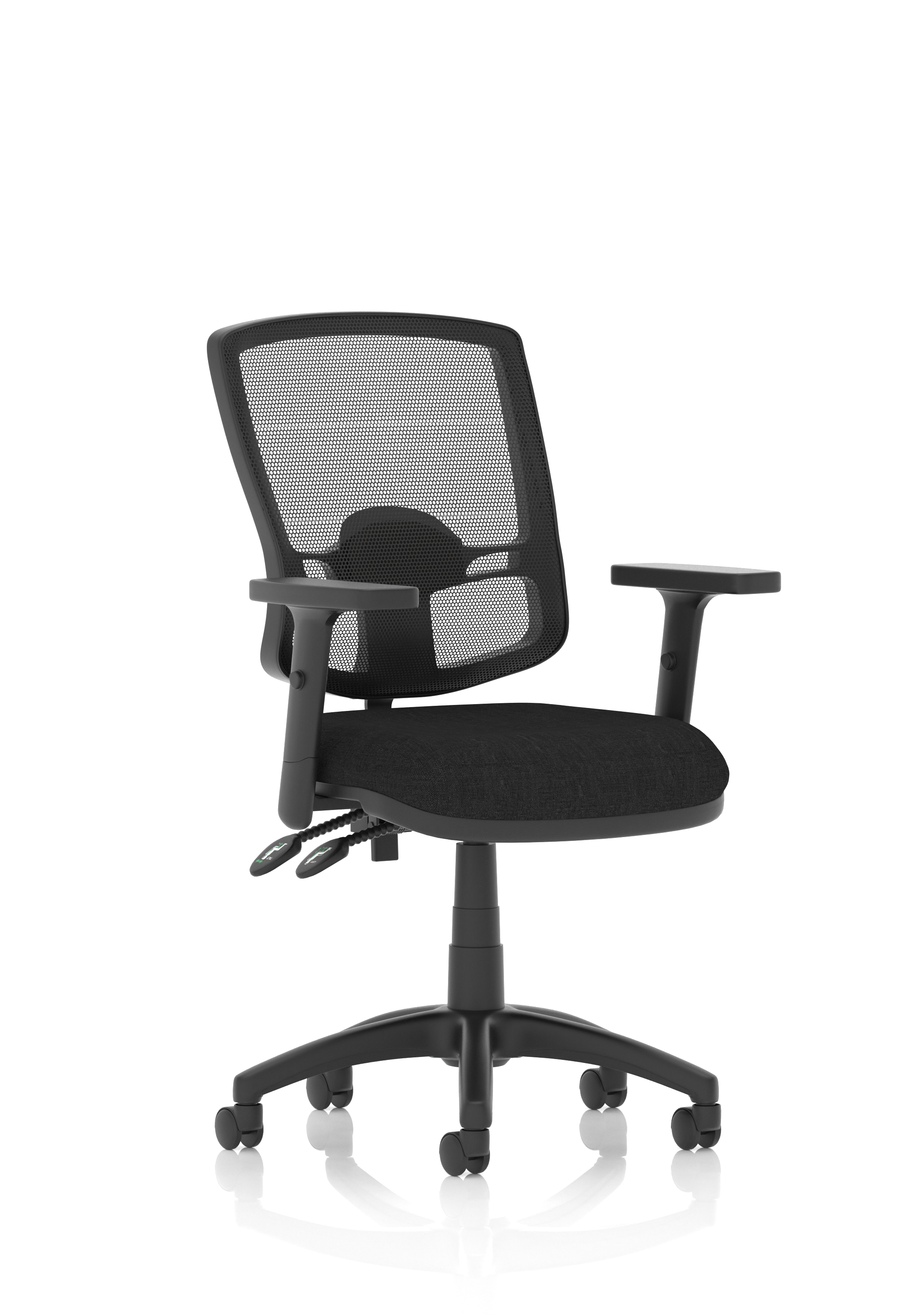 Eclipse Plus II Lever Task Operator Chair Mesh Back Deluxe With Black Seat With Height Adjustable Arms