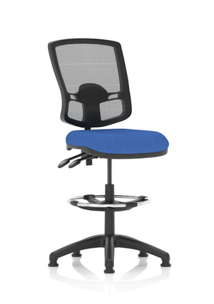 Eclipse Plus II Lever Task Operator Chair Mesh Back Deluxe With Blue Seat With High RiseDraughtsman Kit Image 2