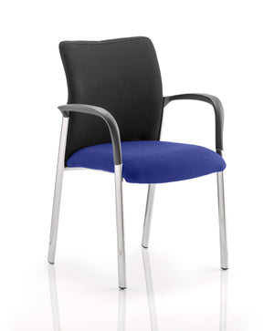 Academy Black Fabric Back Bespoke Colour Seat With Arms Stevia Blue Image 2