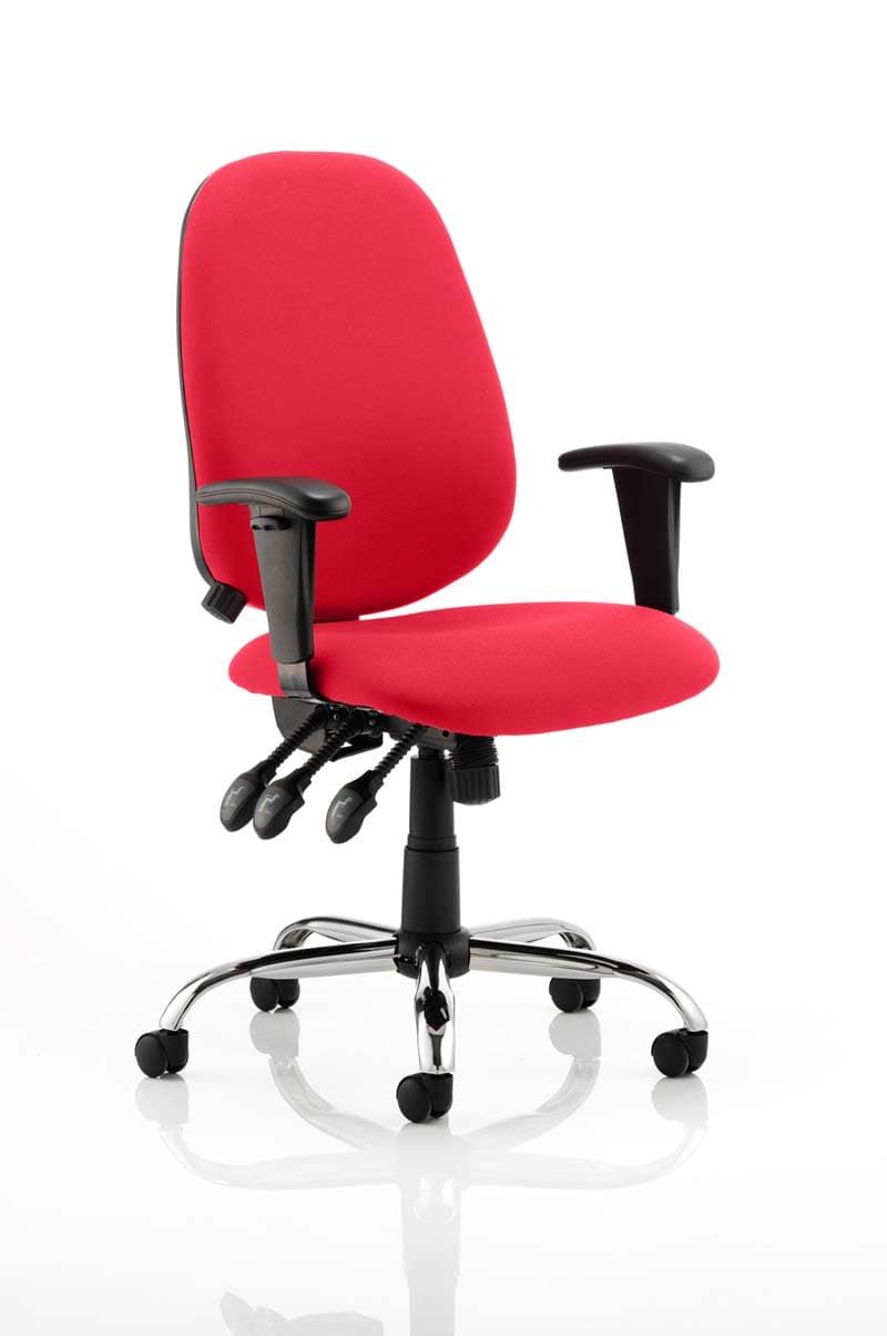 Lisbon Task Operator Chair Blue Fabric With Arms