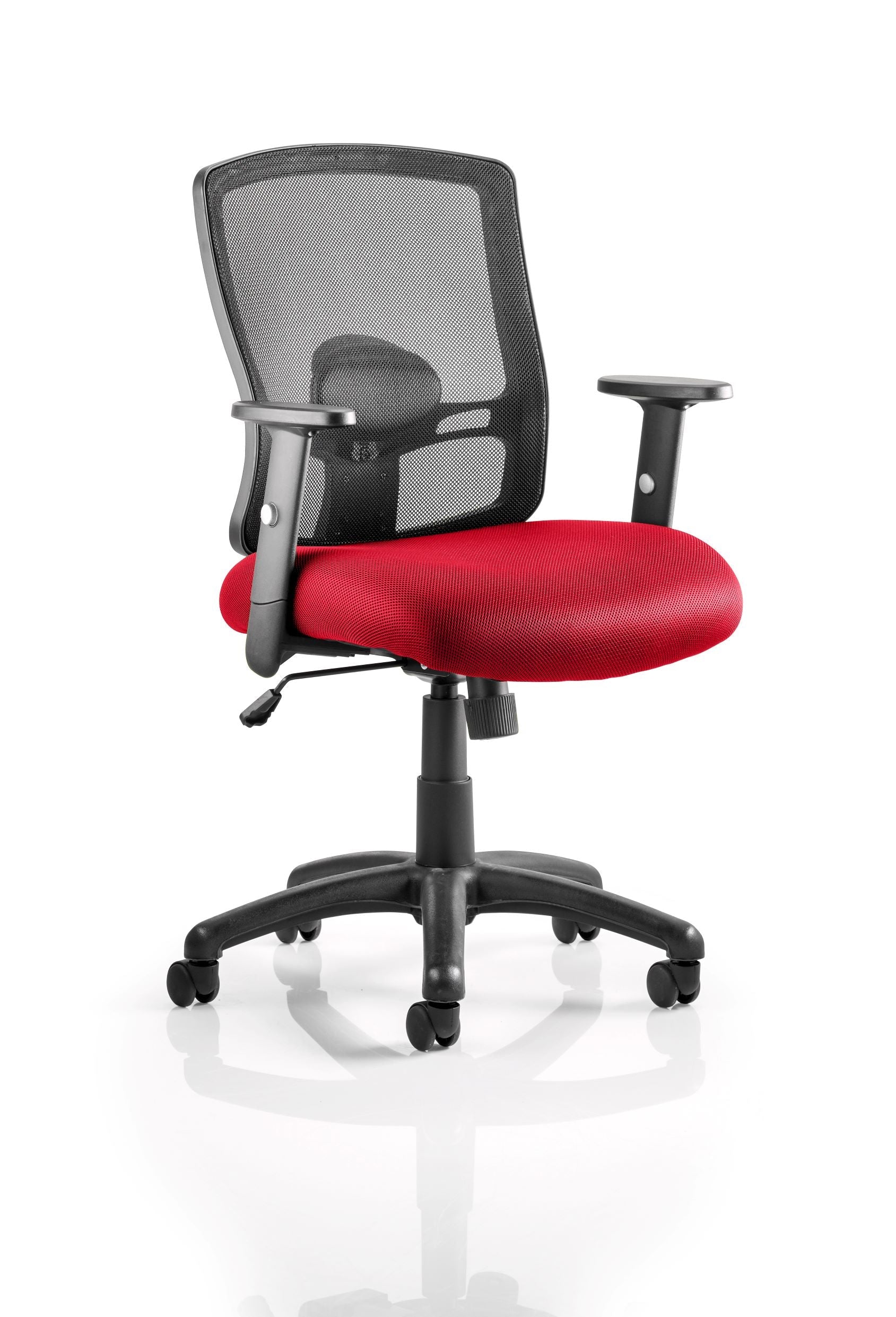 Portland Task Operator Chair Black Back Black Airmesh Seat With Arms