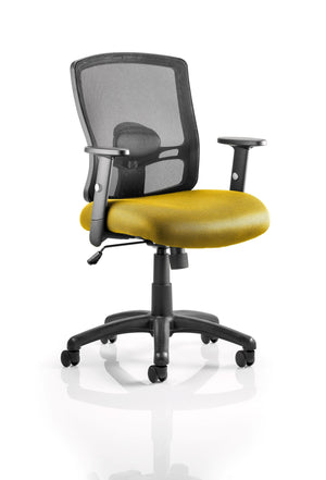 Portland Task Operator Bespoke Colour Airmesh Seat Senna Yellow Image 2