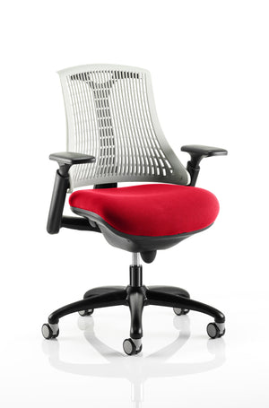 Flex Task Operator Chair Black Frame White Back Bespoke Colour Seat Bergamot Cherry Image 2