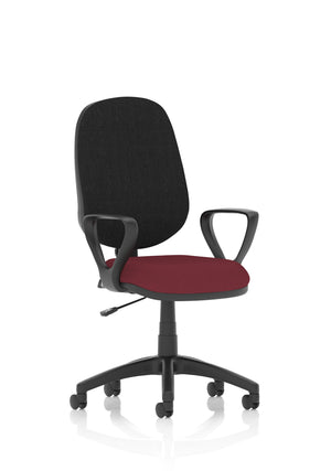 Eclipse Plus I Lever Task Operator Chair Black Back Bespoke Seat With Loop Arms In Ginseng Chilli Image 2