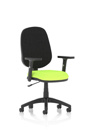 Eclipse Plus I Lever Task Operator Chair Black Back Bespoke Seat With Height Adjustable Arms In Myrrh Green Image 2