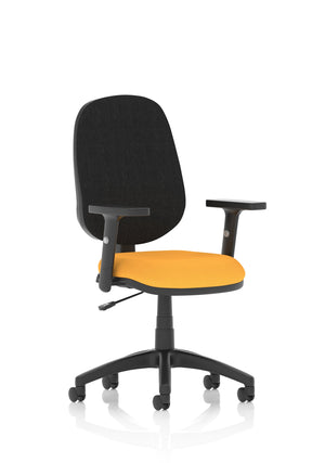 Eclipse Plus I Lever Task Operator Chair Black Back Bespoke Seat With Height Adjustable Arms In Senna Yellow