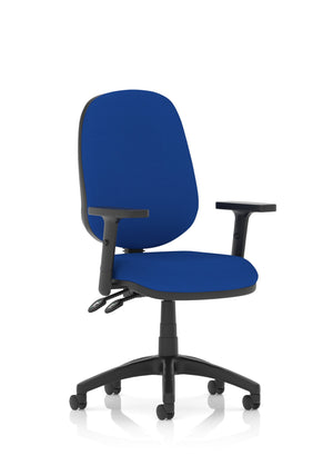 Eclipse Plus II Lever Task Operator Chair Bespoke With Height Adjustable Arms In Stevia Blue