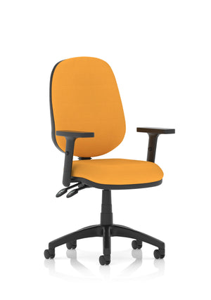 Eclipse Plus II Lever Task Operator Chair Bespoke With Height Adjustable Arms In Senna Yellow