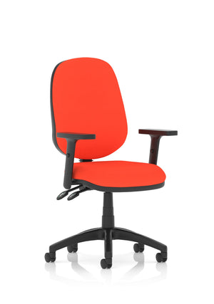 Eclipse Plus II Lever Task Operator Chair Bespoke With Height Adjustable Arms In Tabasco Orange