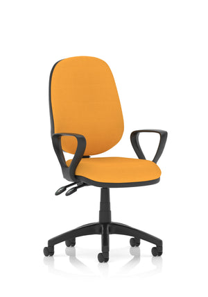 Eclipse Plus II Lever Task Operator Chair Bespoke With Loop Arms In Senna Yellow Image 2