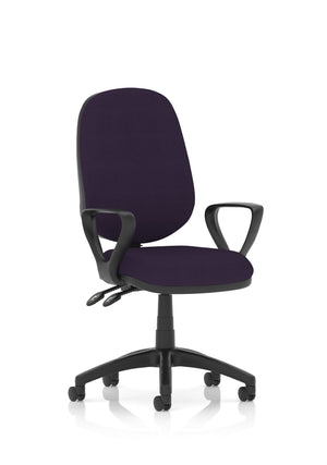 Eclipse Plus II Lever Task Operator Chair Bespoke With Loop Arms In Tansy Purple