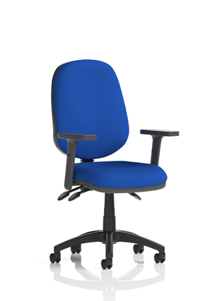 Eclipse Plus III Lever Task Operator Chair Bespoke With Height Adjustable Arms In Stevia Blue