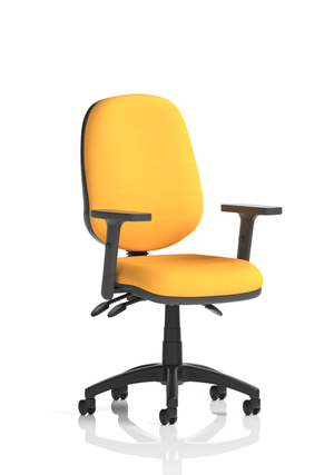 Eclipse Plus III Lever Task Operator Chair Bespoke With Height Adjustable Arms In Senna Yellow Image 2