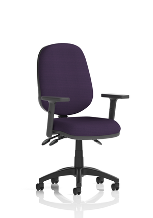 Eclipse Plus III Lever Task Operator Chair Bespoke With Height Adjustable Arms In Tansy Purple