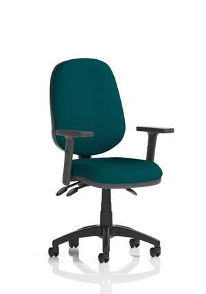 Eclipse Plus III Lever Task Operator Chair Bespoke With Height Adjustable Arms In Maringa Teal 