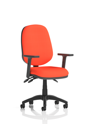 Eclipse Plus III Lever Task Operator Chair Bespoke With Height Adjustable Arms In Tabasco Orange Image 2