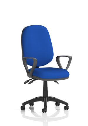 Eclipse Plus III Lever Task Operator Chair Bespoke With Loop Arms In Stevia Blue