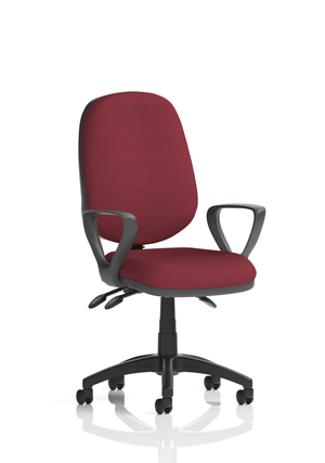 Eclipse Plus III Lever Task Operator Chair Bespoke With Loop Arms In Ginseng Chilli