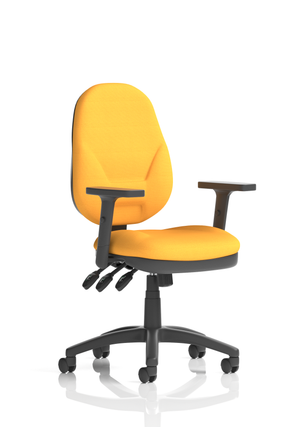 Eclipse Plus XL Lever Task Operator Chair Bespoke With Height Adjustable Arms In Senna Yellow