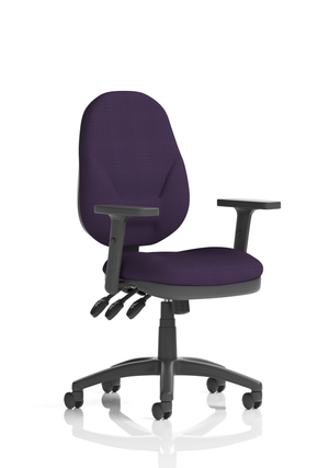 Eclipse Plus XL Lever Task Operator Chair Bespoke With Height Adjustable Arms In Tansy Purple