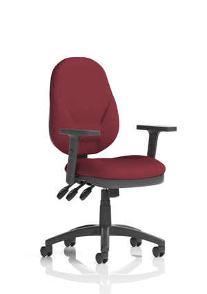 Eclipse Plus XL Lever Task Operator Chair Bespoke With Height Adjustable Arms In Ginseng Chilli