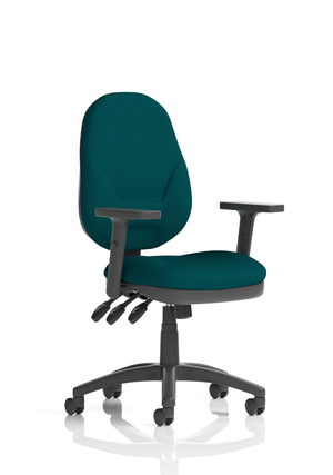 Eclipse Plus XL Lever Task Operator Chair Bespoke With Height Adjustable Arms In Maringa Teal
