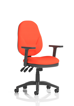 Eclipse Plus XL Lever Task Operator Chair Bespoke With Height Adjustable Arms In Tabasco Orange