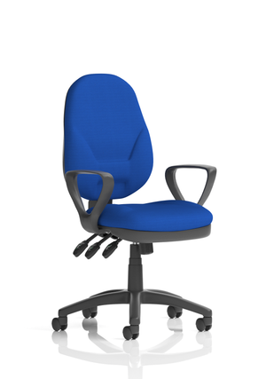 Eclipse Plus XL Lever Task Operator Chair Bespoke With Loop Arms In Stevia Blue