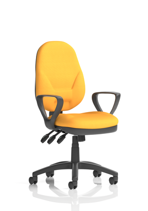 Eclipse Plus XL Lever Task Operator Chair Bespoke With Loop Arms In Senna Yellow