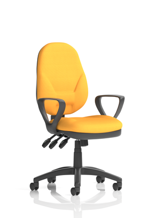 Eclipse Plus XL Lever Task Operator Chair Bespoke With Loop Arms In Senna Yellow Image 2