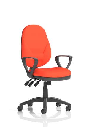 Eclipse Plus XL Lever Task Operator Chair Bespoke With Loop Arms In Tabasco Orange