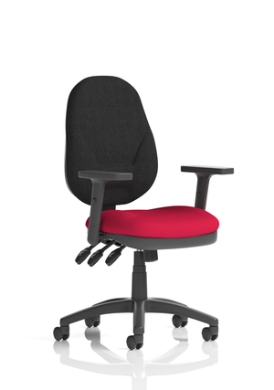 Eclipse Plus XL Lever Task Operator Chair Black Back Bespoke Seat With Height Adjustable Arms In Bergamot Cherry