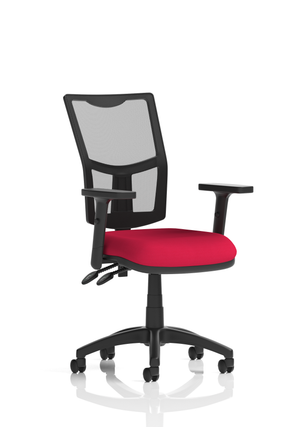 Eclipse Plus II Lever Task Operator Chair Mesh Back With Bespoke Colour Seat in Bergamot Cherry With Height Adjustable Arms Image 2