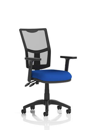 Eclipse Plus II Lever Task Operator Chair Mesh Back With Bespoke Colour Seat in Stevia Blue With Height Adjustable Arms Image 2