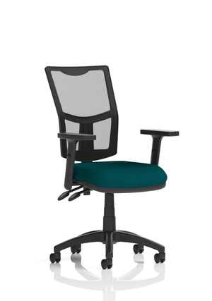 Eclipse Plus II Lever Task Operator Chair Mesh Back With Bespoke Colour Seat in Maringa Teal With Height Adjustable Arms Image 2