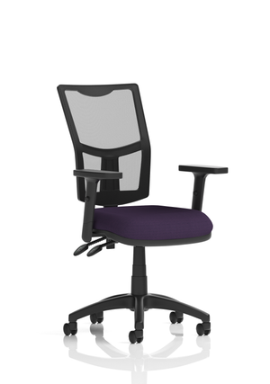 Eclipse Plus II Lever Task Operator Chair Mesh Back With Bespoke Colour Seat in Tansy Purple With Height Adjustable Arms Image 2