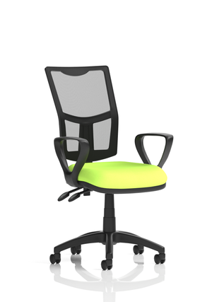 Eclipse Plus II Lever Task Operator Chair Mesh Back With Bespoke Colour Seat With loop Arms in Myrrh Green Image 2