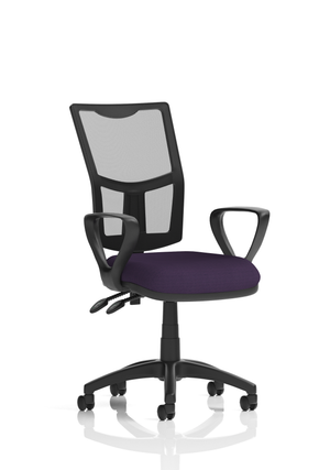 Eclipse Plus II Lever Task Operator Chair Mesh Back With Bespoke Colour Seat With loop Arms in Tansy Purple Image 2