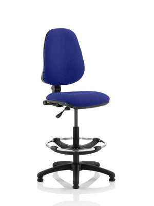 Eclipse Plus I Lever Task Operator Chair Stevia Blue Fully Bespoke Colour With High Rise Draughtsman Kit Image 2