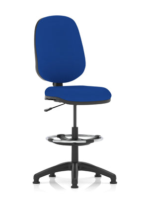 Eclipse Plus I Lever Task Operator Chair Stevia Blue Fully Bespoke Colour With High Rise Draughtsman Kit Image 4