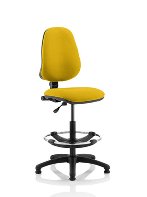 Eclipse Plus I Lever Task Operator Chair Senna Yellow Fully Bespoke Colour With High Rise Draughtsman Kit Image 2