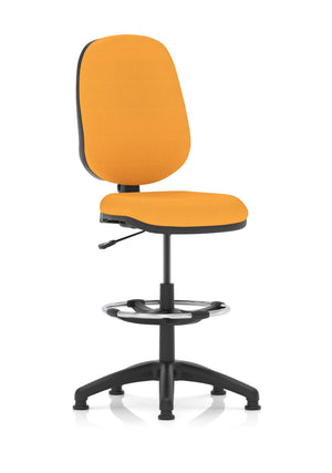 Eclipse Plus I Lever Task Operator Chair Senna Yellow Fully Bespoke Colour With High Rise Draughtsman Kit Image 4
