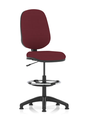 Eclipse Plus I Lever Task Operator Chair Ginseng Chilli Fully Bespoke Colour With High Rise Draughtsman Kit Image 3