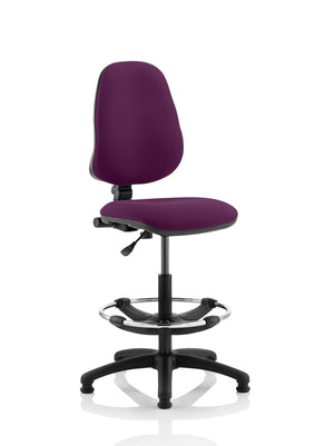 Eclipse Plus I Lever Task Operator Chair Tansy Purple Fully Bespoke Colour With High Rise Draughtsman Kit Image 2