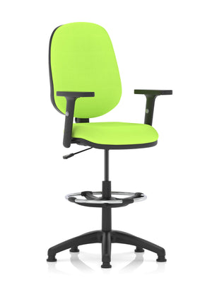 Eclipse Plus I Lever Task Operator Chair Myrrh Green Fully Bespoke Colour With Height Adjustable Arms with High Rise Draughtsman Kit Image 3